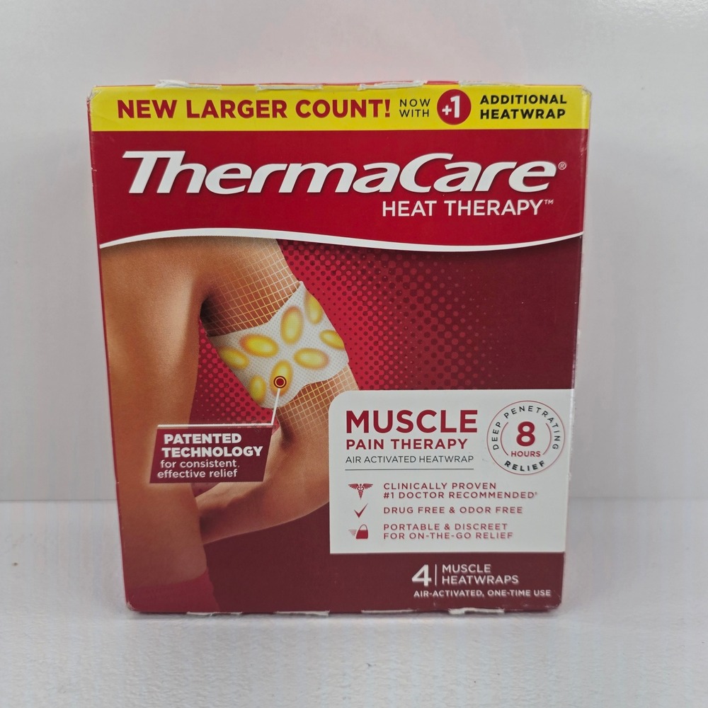 ThermaCare Muscle Pain Therapy Heatwraps 4 Count 8 Hour Relief 195882990058